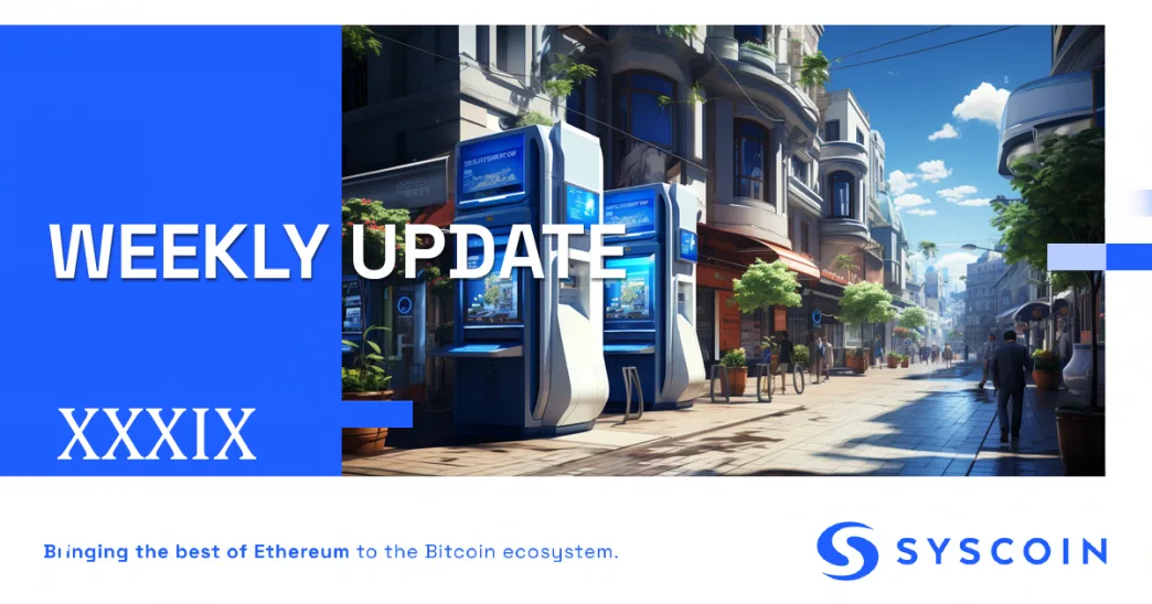 Syscoin Weekly XXXIX hero, Rollux Phase 2 DeFi suite launch coverage with cyberpunk Asian street art