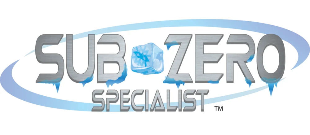 Sub Zero Specialist chrome and ice typographic logo