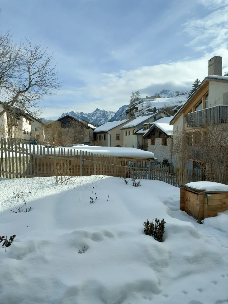 Snow-covered alpine village beneath the mountains at Davos, Switzerland, during Web3 Hub Davos week